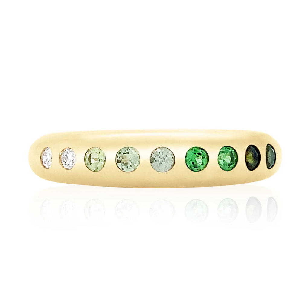 Green Ombre Skinny Nomad Ring