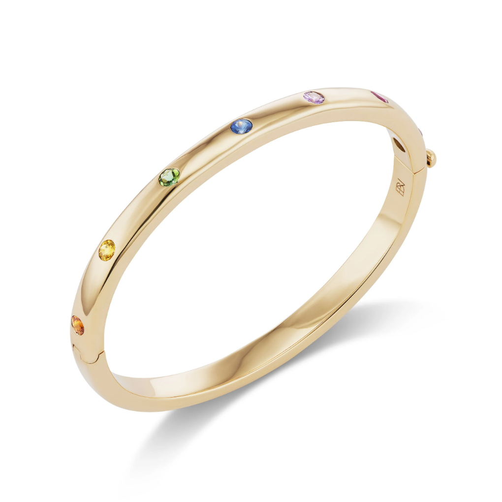 BNS Narrow Bangle with Rainbow Sapphires