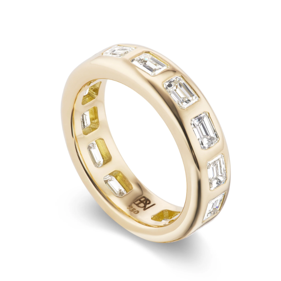 BNS Band with Emerald Cut Diamonds