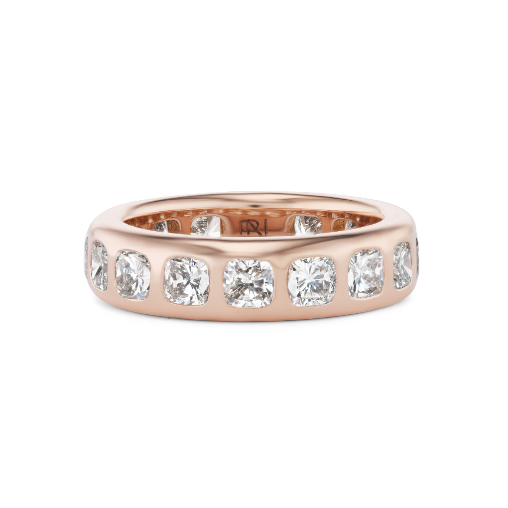 BNS Band with Cushion-Cut Diamonds