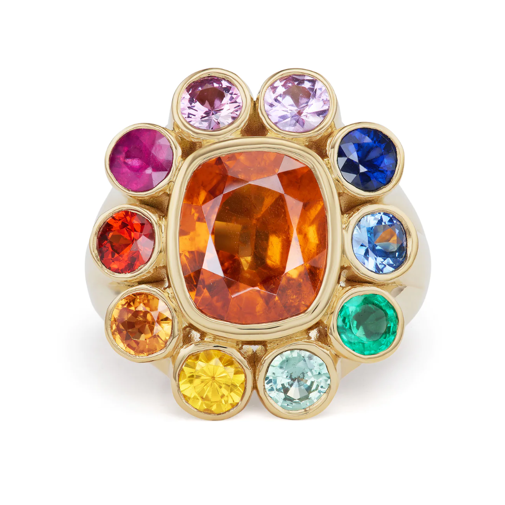 Spessartite Wildflower Gypsy with Rainbow Petals