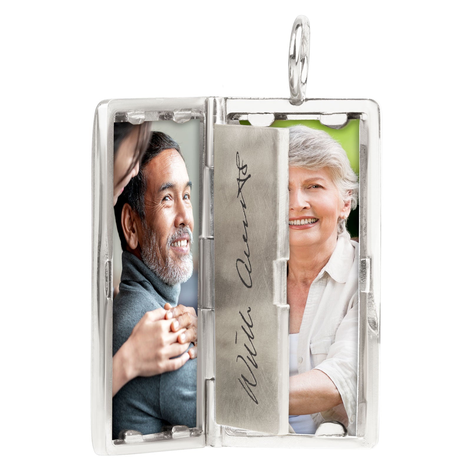 Silver Rectangular Locket with a Personalized Page