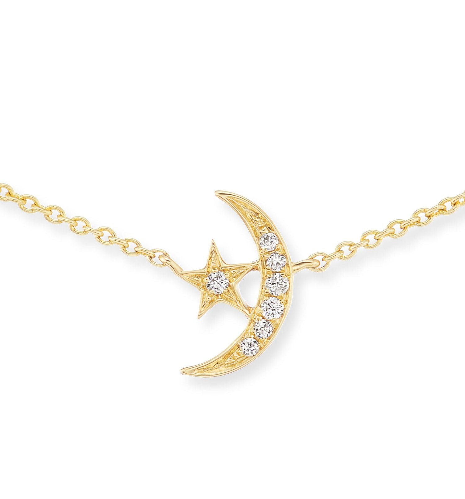 Star And Moon Charm Necklace